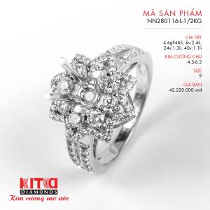 Vỏ Nhẫn Kim Cương Vàng Trắng